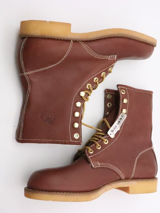 Vintage Georgia Boots Men\'s Size 10 XW Brown Leather Work Combat Shoes 5363 main image 4
